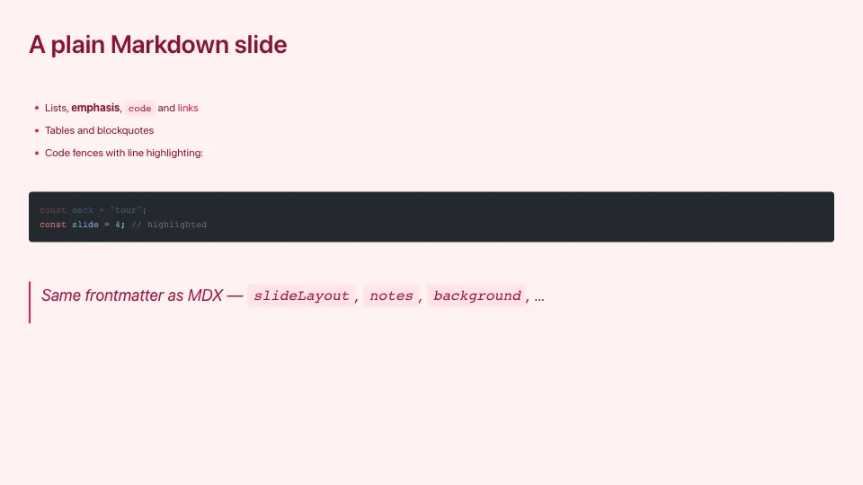Slide in the rose theme