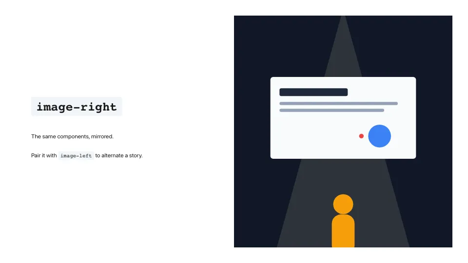 image-right layout: text on the left, illustration on the right