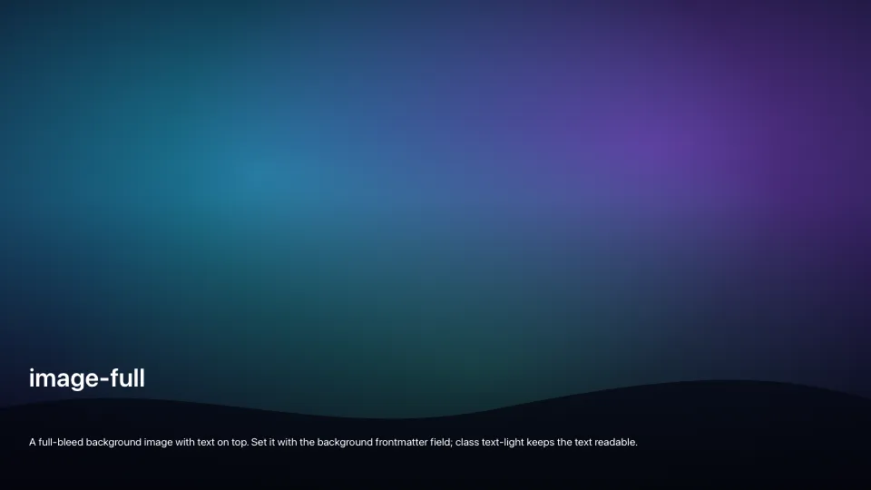 image-full layout: full-bleed background image with white text