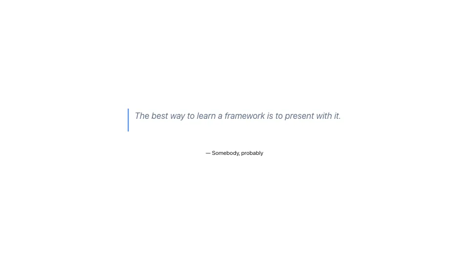 quote layout: a centred blockquote